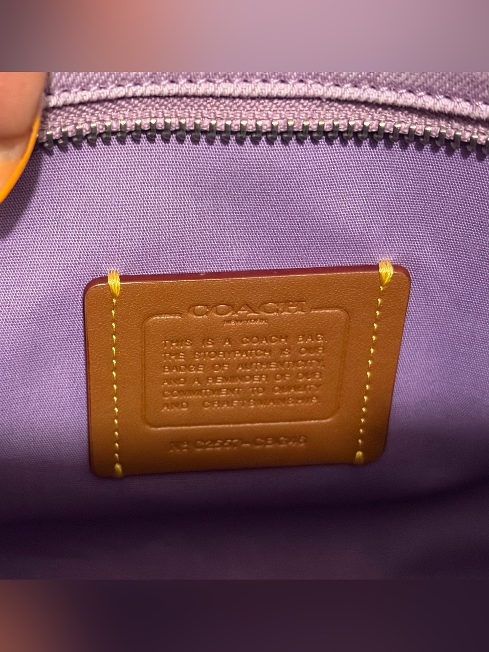 Coach Lilac Canvas Tote with Logo - Picture 5 of 10